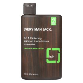 Every Man Jack 2 In 1 Shampoo Plus Conditioner - Thickening - Scalp And Hair - Fine Or Thinning Hair - 13.5 Oz