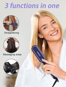 Advanced Negative Ionic Hair Straightener Brush with 9 Temp Settings LED Display Effortless Styling for Silky Smooth, Frizz-Free Hair