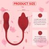 Rose Sex Toy Dildo Vibrator - 2in1 Rose Sex Stimulator for Women with 9 Tongue Licking & Thrusting Dildo G Spot Vibrators