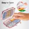 Travel Pill Organizer Moisture Proof Pill Holder Daily Medicine Organizer Box 7 Compartments with Labels